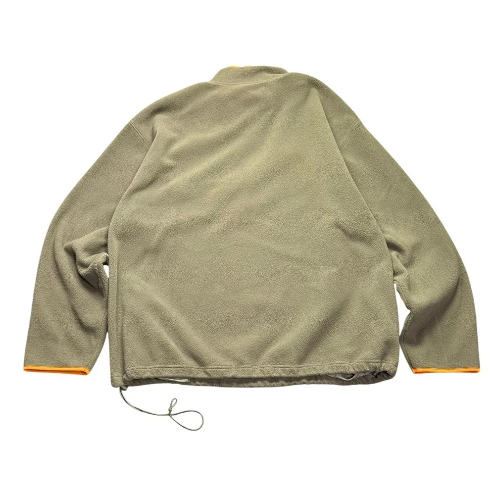 Vintage 1999 Old Navy Fleece Pullover XXL Green Orange 1/4‎ Zip Minimal GORP